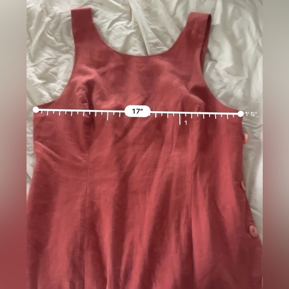 Maggie London Sleeveless Linen Blend Side Button Maxi in Clay Size 12 - Picture 11 of 13